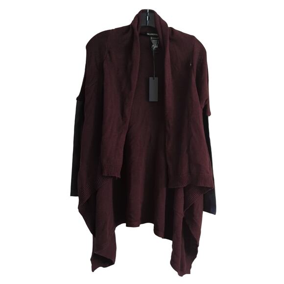 Blank NYC Burgundy Leather Knit Waterfall Cardigan, NWT - Picture 1 of 5